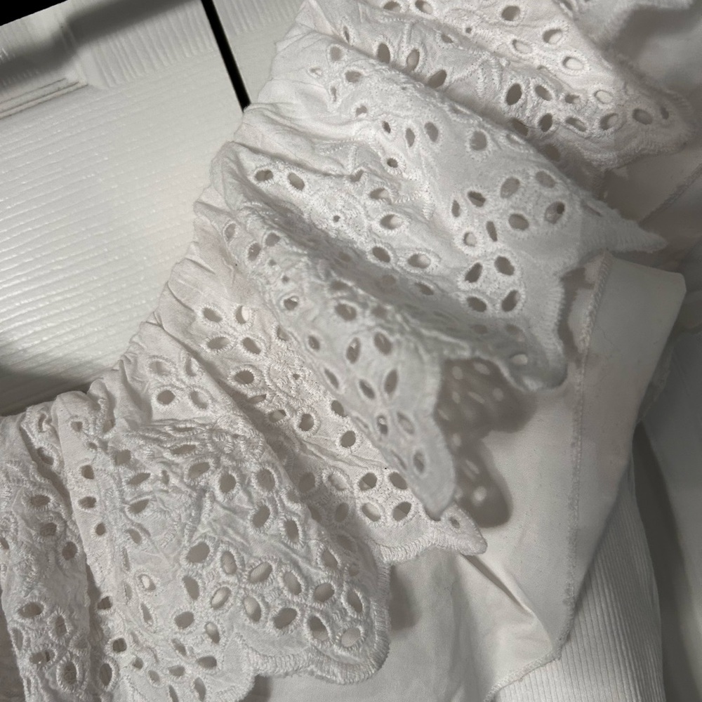 White Ruffled Off-Shoulder Dress - Picture 3 of 3